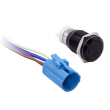 Load image into Gallery viewer, Install Bay MIBRBSB16 16 mm Black Momentary Switch With Harness 5A IP67 - Blue