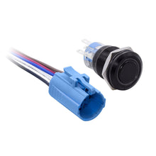 Charger l'image dans la galerie, Install Bay MIBRBSB19 19 mm Black Momentary Switch With Harness 5A IP67 - Blue