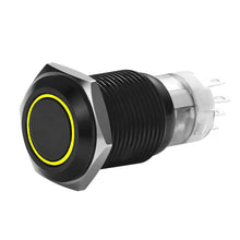 Load image into Gallery viewer, Install Bay MIBRBSY16 16 mm Black Momentary Switch With Harness 5A IP67 - Yellow