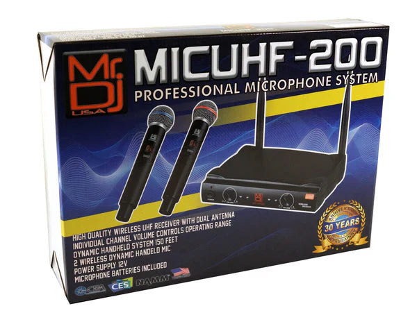 Mr. Dj MIC-UHF200 Wireless Microphone System