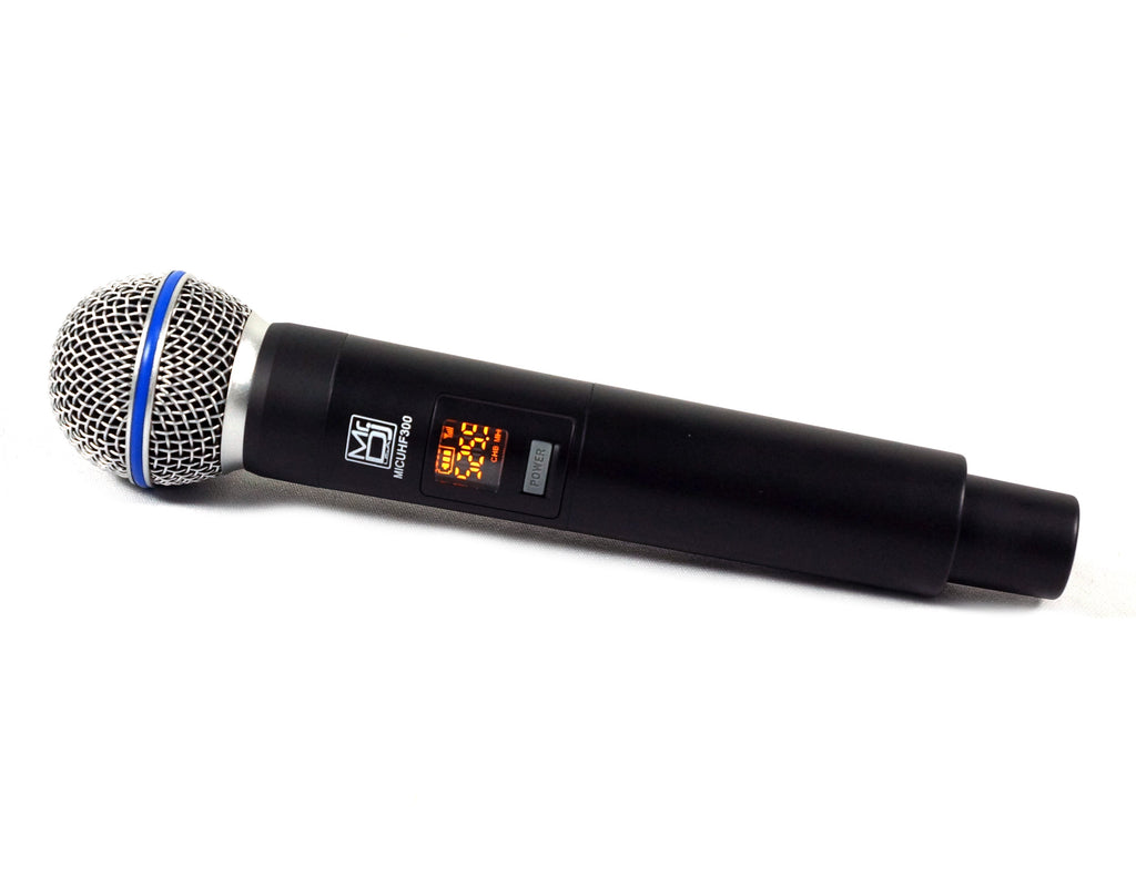 2 MR DJ MICUHF300 Dual UHF Wireless Microphone System Kit 2 Handheld & LED display