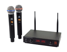 Load image into Gallery viewer, MR DJ MICUHF300 Dual UHF Wireless Microphone System Kit with 2 Handheld &amp; LED display