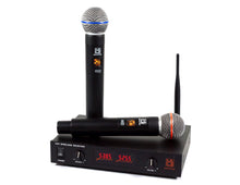 Load image into Gallery viewer, 2 MR DJ MICUHF300 Dual UHF Wireless Microphone System Kit 2 Handheld &amp; LED display
