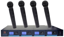 Load image into Gallery viewer, MR DJ MICVHF8800 4 Channel Professional PA/DJ/KTV/Karaoke VHF Handheld Wireless Microphone System with Digital Receiver