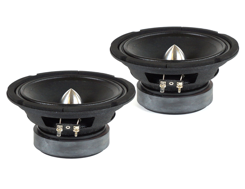 2 Pair Absolute MID65P 6.5" 500W Mid-Range Aluminum Bullet Loudspeaker
