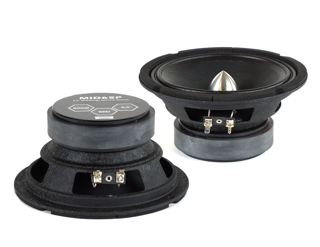 2 Pair Absolute MID65P 6.5" 500W Mid-Range Aluminum Bullet Loudspeaker