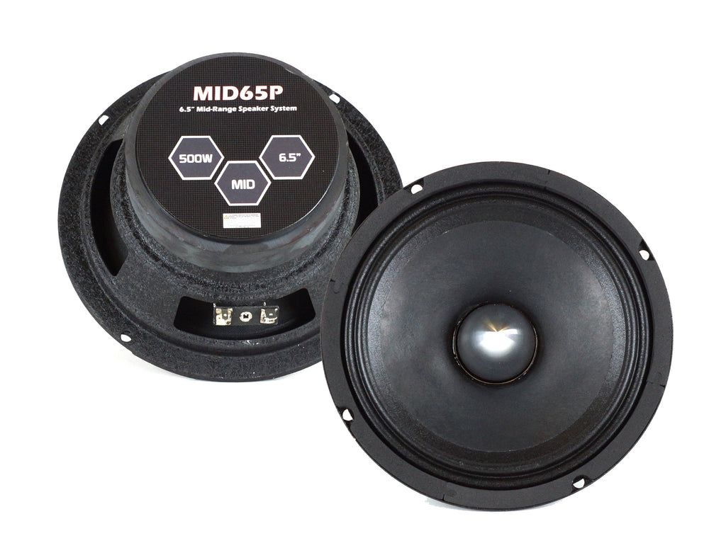 2 Pair Absolute MID65P 6.5" 500W Mid-Range Aluminum Bullet Loudspeaker