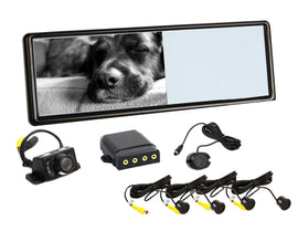 Absolute MIR77PKG 7-Inch Rear View Mirror Monitor with Parking Sensor & Camera