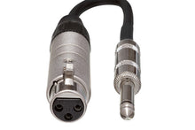 Charger l'image dans la galerie, Hosa MIT-176 Impedance Transformer XLR Female to 1/4-inch TS Male 6 inch