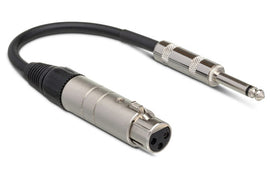 Hosa MIT-176 Impedance Transformer XLR Female to 1/4-inch TS Male 6 inch