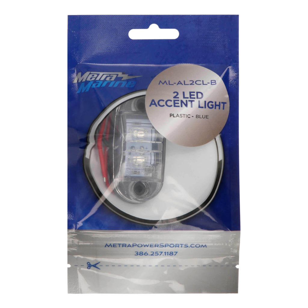 Marine ML-AL2CL-B Blue 2-LED Accent Light - Clear Plastic Bezel
