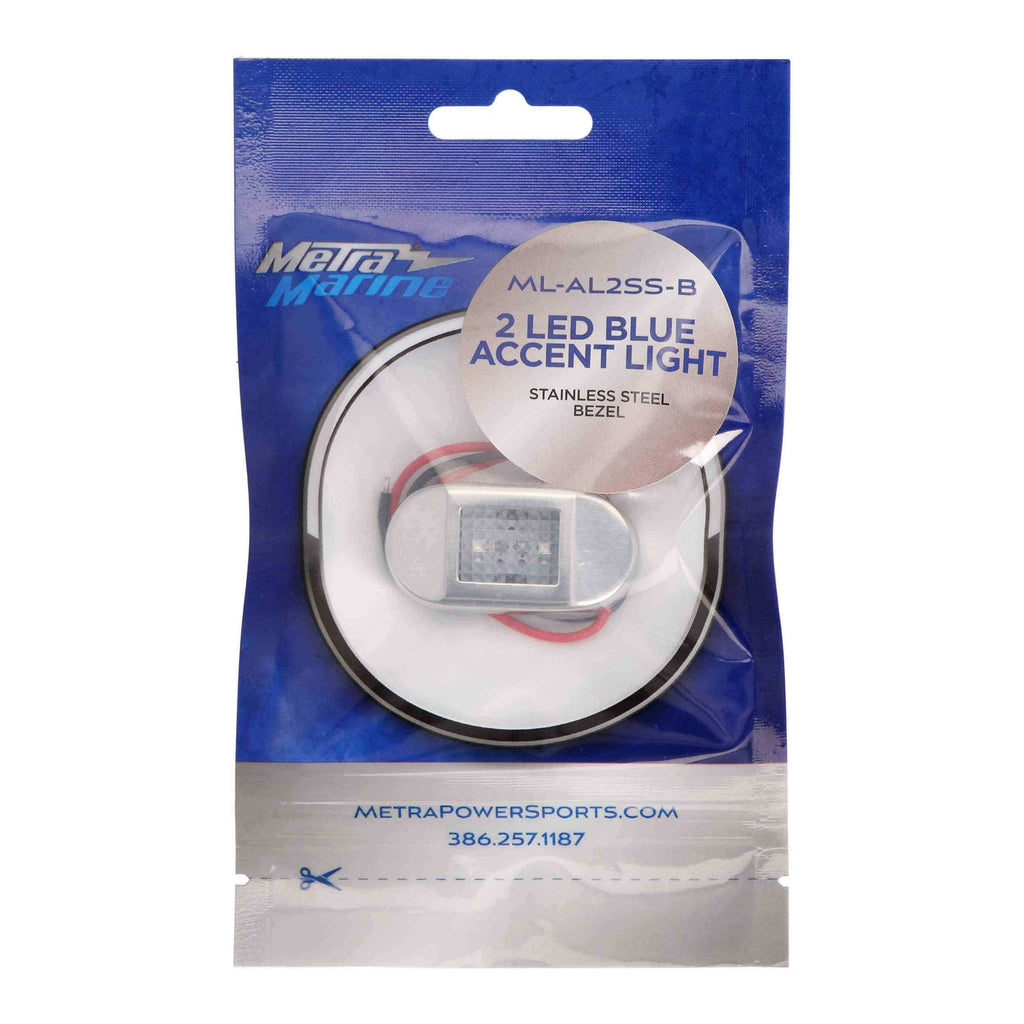 Marine ML-AL2SS-B Blue 2-LED Accent Light - Stainless Steel Bezel