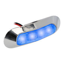 Load image into Gallery viewer, Marine ML-AL4CL-B Blue 4-LED Accent Light - Chrome Plastic Bezel