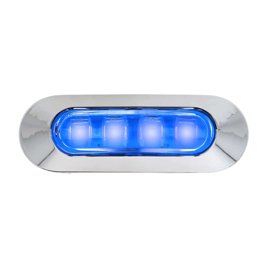 Marine ML-AL4CL-B Blue 4-LED Accent Light - Chrome Plastic Bezel