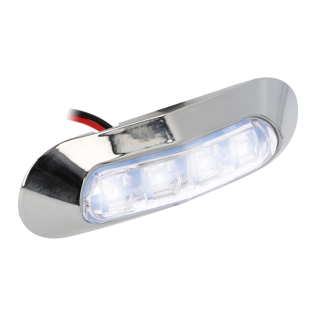 Marine ML-AL4CL-W White 4-LED Accent Light - Chrome Plastic Bezel