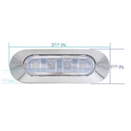 Marine ML-AL4CL-W White 4-LED Accent Light - Chrome Plastic Bezel