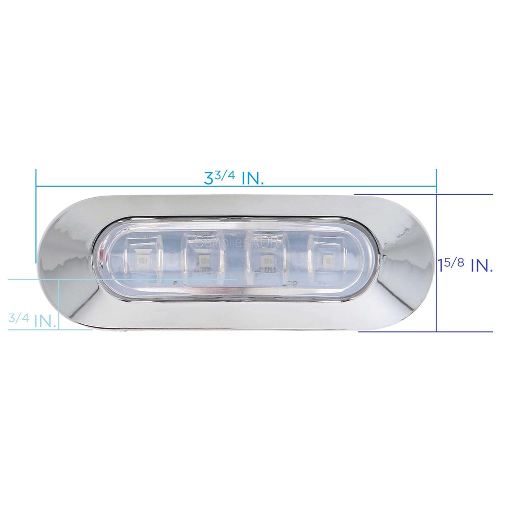 Marine ML-AL4CL-B Blue 4-LED Accent Light - Chrome Plastic Bezel