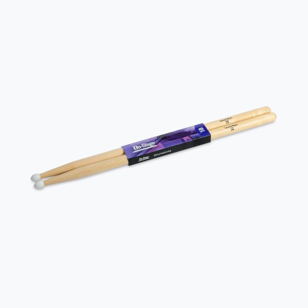 On-Stage MN5B Maple Drum Sticks (5B, Nylon Tip, 12pr)