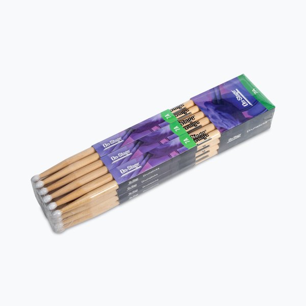On-Stage MN7A Maple Drum Sticks (7A, Nylon Tip, 12pr)