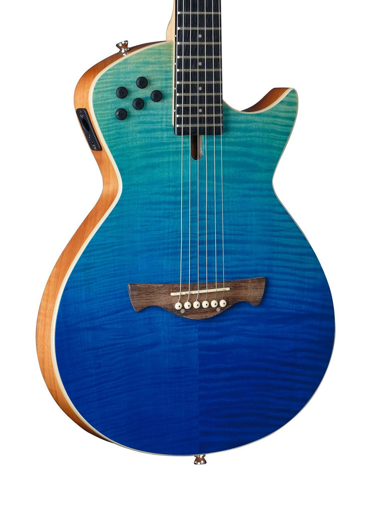 Tagima MODENA I NY-EQ-TBLF NylonString Thin Hollow Body Guitar - Transparent Blue