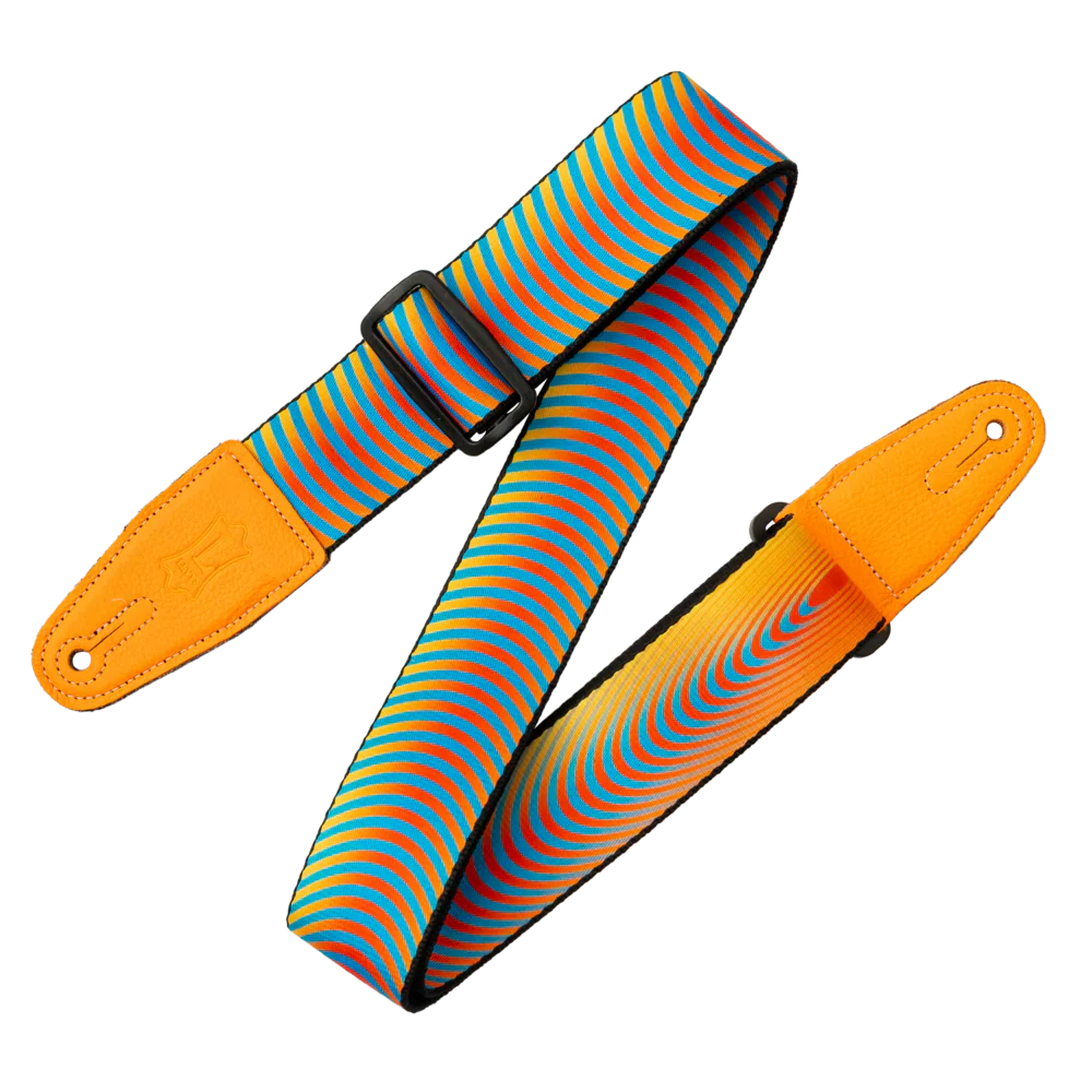 Levy's Leathers MP2OI-003 2" Polyester Guitar Strap - Orange Sonic Boom Design