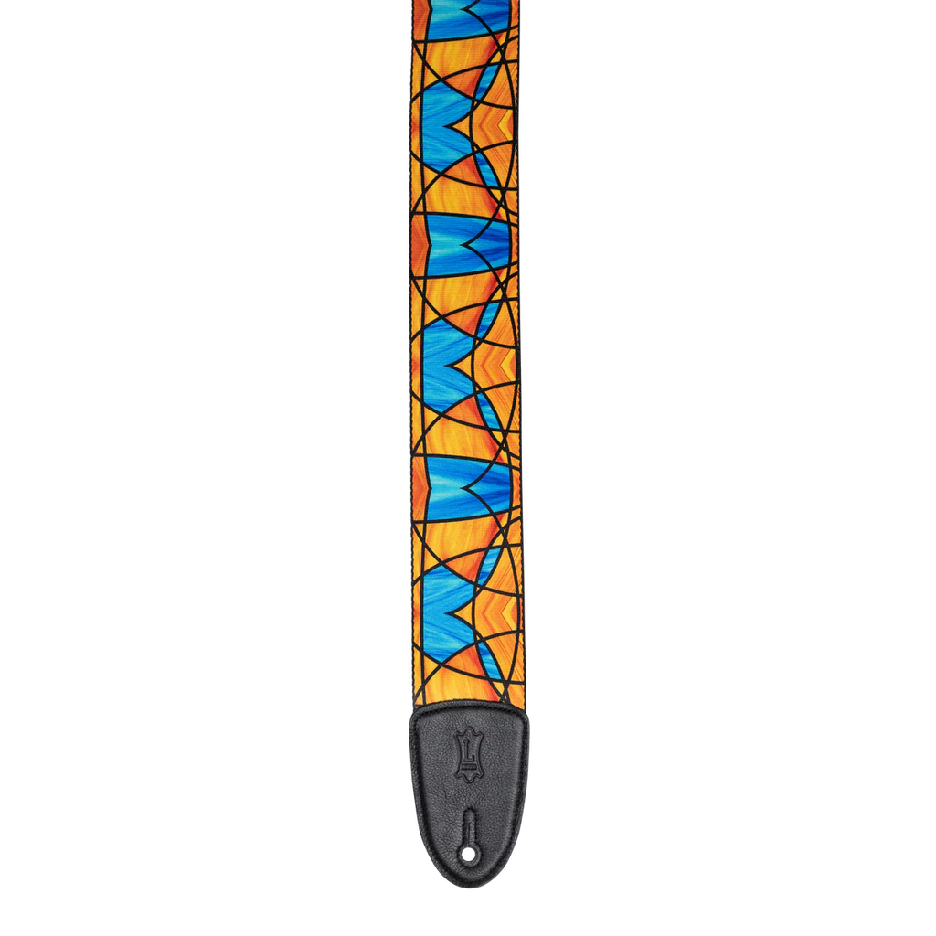 Levy's Leathers MP3SG-002 3" Stained Glass Orange and Blue Design Guitar Strap