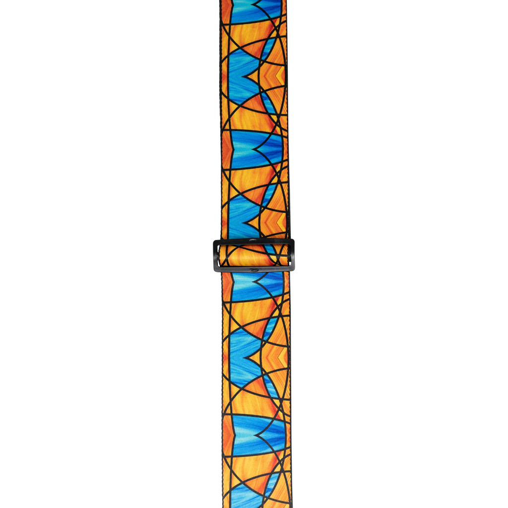 Levy's Leathers MP3SG-002 3" Stained Glass Orange and Blue Design Guitar Strap