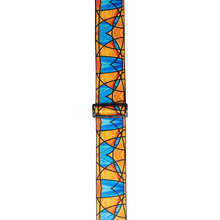 Load image into Gallery viewer, Levy's Leathers MP3SG-002 3" Stained Glass Orange and Blue Design Guitar Strap