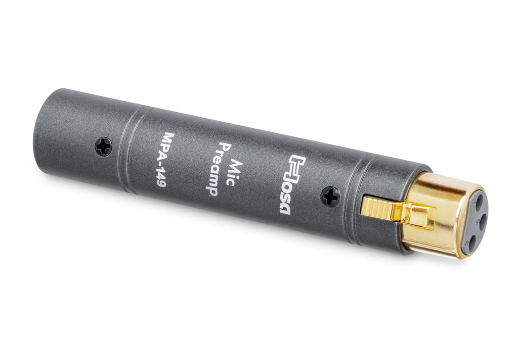 Hosa MPA-149 Active Inline Microphone Preamplifier for Dynamic & Ribbon Mics XLR Male to XLR Female