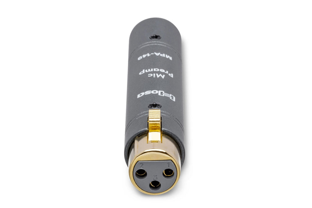 Hosa MPA-149 Active Inline Microphone Preamplifier for Dynamic & Ribbon Mics XLR Male to XLR Female
