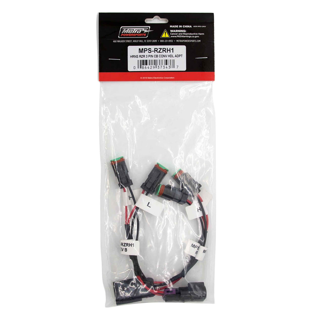 PowerSports MPS-RZRH1 Headlight Adapter Harness with Stock Halogen Lights - Polaris