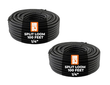 Load image into Gallery viewer, MR DJ DSLT14 200 feet 1/4" 200' split loom tube polyethylene high-temperature DJ, automotive, marine, industrial electrical wire &amp; cable conduit