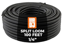 Load image into Gallery viewer, MR DJ DSLT14 200 feet 1/4" 200' split loom tube polyethylene high-temperature DJ, automotive, marine, industrial electrical wire &amp; cable conduit