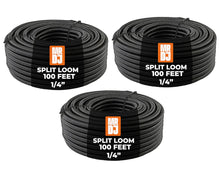 Load image into Gallery viewer, MR DJ 3 Rolls 100ft ea Split Cable Wire Loom Tubing 1/4" 3/8" 1/2" Conduit