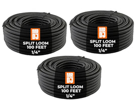 MR DJ 3 Rolls 100ft ea Split Cable Wire Loom Tubing 1/4