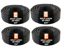 Charger l'image dans la galerie, MR DJ 4-Pack 1/4", 3/8", 1/2", 3/4" x 20 Feet Each Split Wire Loom Convoluted Tubing
