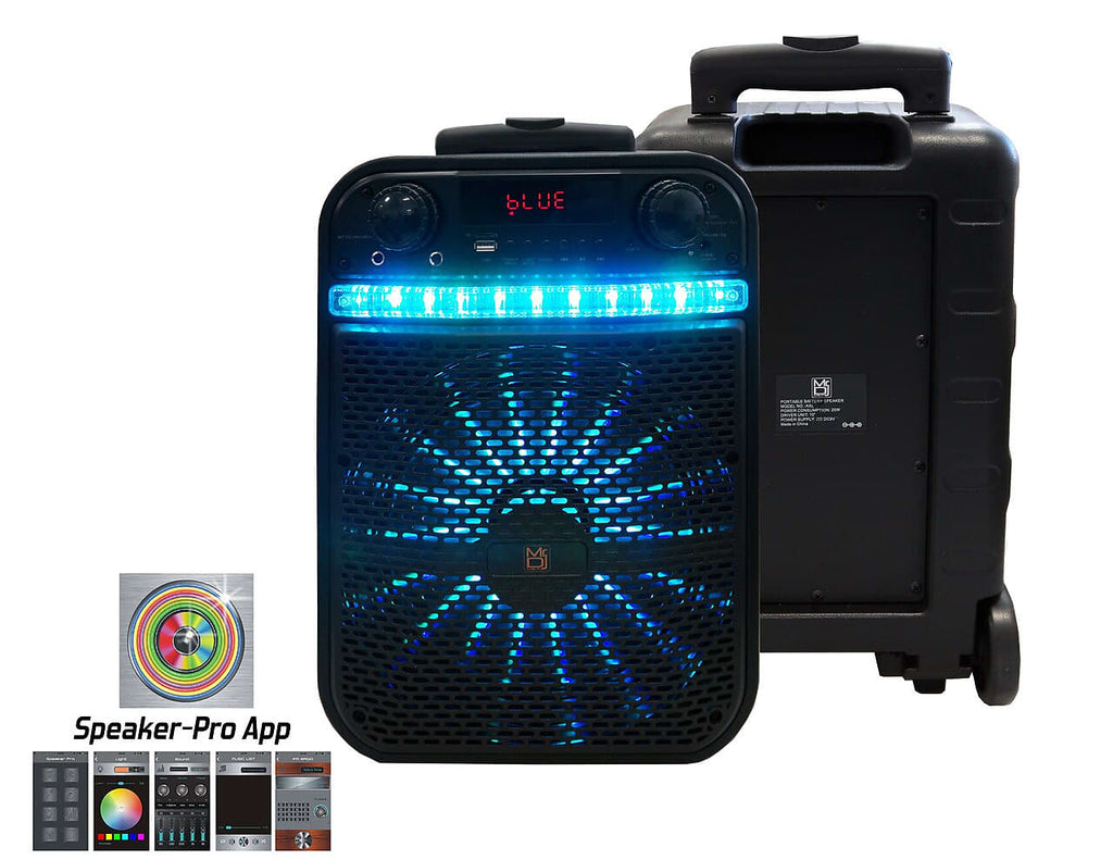 MR Dj ACE 15" Portable Speaker with Bluetooth/Rechargeable Battery and App Control