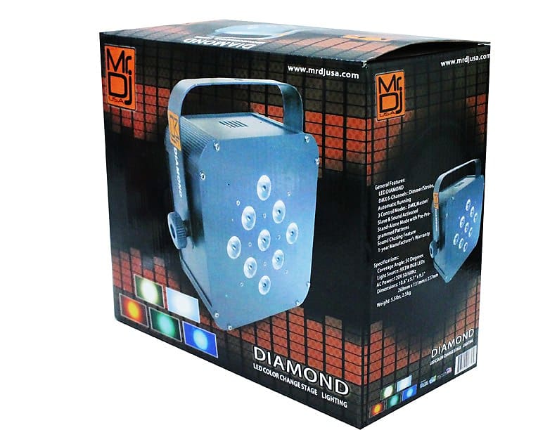 MR DJ DIAMOND 9-IR LED Lighting Fixture DMX-6 Channels LED Color Change Stage Lighting
