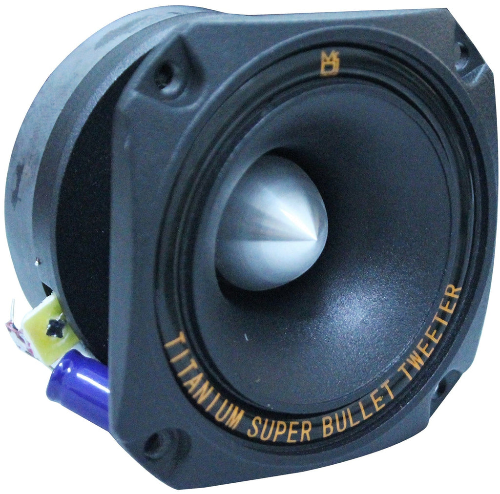 Mr. Dj HDT700B 3.5-Inch Titanium Bullet High Compression Tweeter for Car, Van, ATV, UTV, Marine, Boat, Motorcycle, Motorsports, and Competition