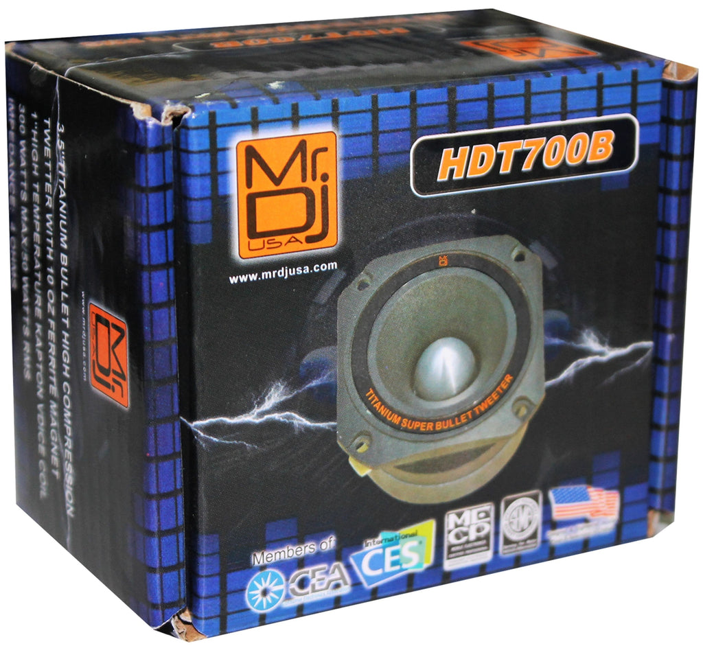 MR DJ HDT700B 3.5" Titanium Bullet High Compression Tweeter 10 Oz Ferrite Magnet