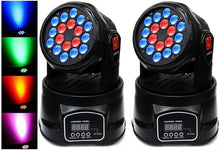 Charger l&#39;image dans la galerie, 2 MR DJ LMH230 100W RGBW 18-LED Moving Head DJ Light