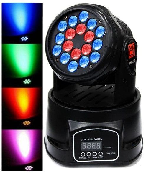 2 MR DJ LMH230 100W RGBW 18-LED Moving Head DJ Light