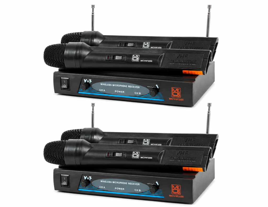 2 MR DJ MICVHF3200 Wireless Dual Handheld design Microphone System