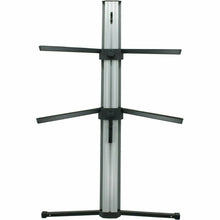 Charger l&#39;image dans la galerie, MR DJ KS1000 Professional 2-Tier Column Keyboard Stand Silver with 5/8&quot; Mic Mount