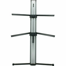 Load image into Gallery viewer, MR DJ KSPRO1500S PRO 2-Tier Silver Column Keyboard Stand W Mic Boom Arm + Case