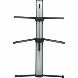 MR DJ KS1000 Professional 2-Tier Column Keyboard Stand Silver with 5/8