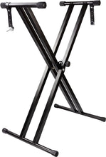 Load image into Gallery viewer, MR DJ KS650 2 Tier Doubled Keyboard Stand Adjustable Locking Straps &amp; Quick Release