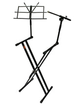 Load image into Gallery viewer, MR DJ KS-700 Keyboard Stand with Music Note Holder &amp; Microphone Boom Arm