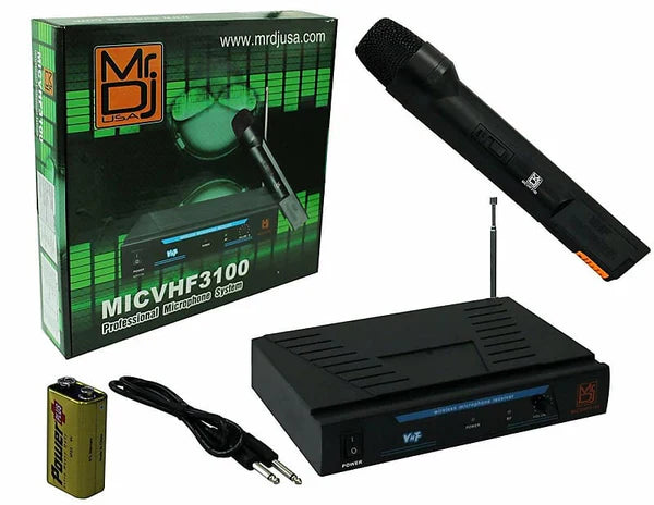 MR DJ MICVHF3100 Wireless Dual-Channel Handheld design Microphone System