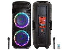 Load image into Gallery viewer, Pair of MR DJ 4500 Watts Dual 12&quot; Rechargeable PA DJ Speaker Bluetooth Light Echo MIC